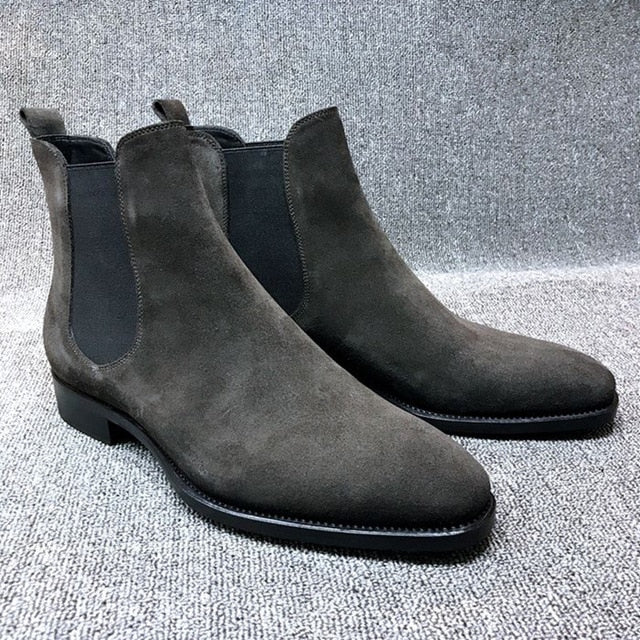 Winter Men Shoes Chelsea Boots Fashion Botas Frosted Trend Men's Casual Boots Black Luxury High-top  Shoes For Men Comfortable