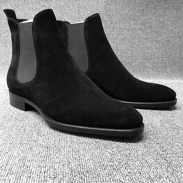 Winter Men Shoes Chelsea Boots Fashion Botas Frosted Trend Men's Casual Boots Black Luxury High-top  Shoes For Men Comfortable