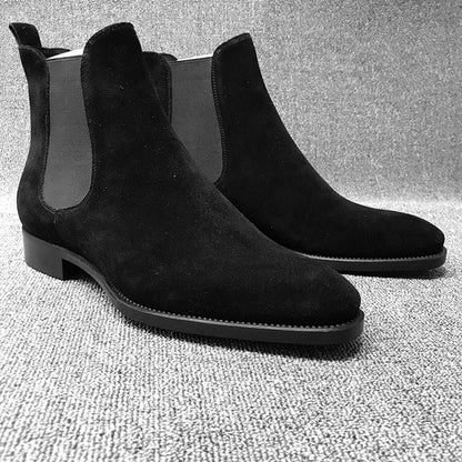 Winter Men Shoes Chelsea Boots Fashion Botas Frosted Trend Men's Casual Boots Black Luxury High-top  Shoes For Men Comfortable