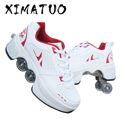 Unisex Walk+Skates - Versatile Sneakers with Deformable Wheels