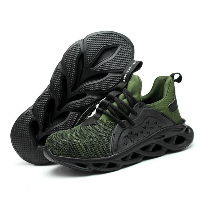 Leoxose Men Light Sneaker Indestructible Steel Toe Soft Anti-piercing Work Boots men shoes New Breathable Mesh Safety Shoes