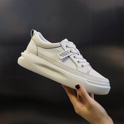 Women's Leather Platform Sneakers - Lightweight & Breathable