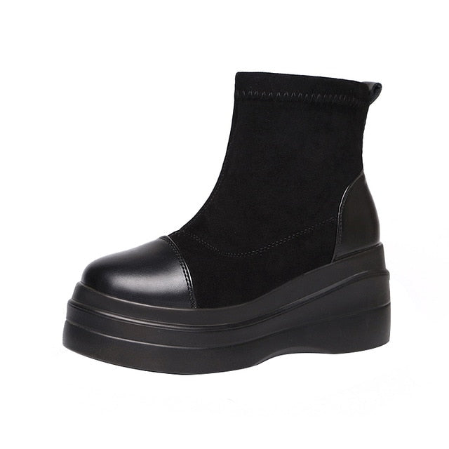 retro leather women's shoes spring autumn British student bottom work goth shoes women The first layer of genuine leather-41