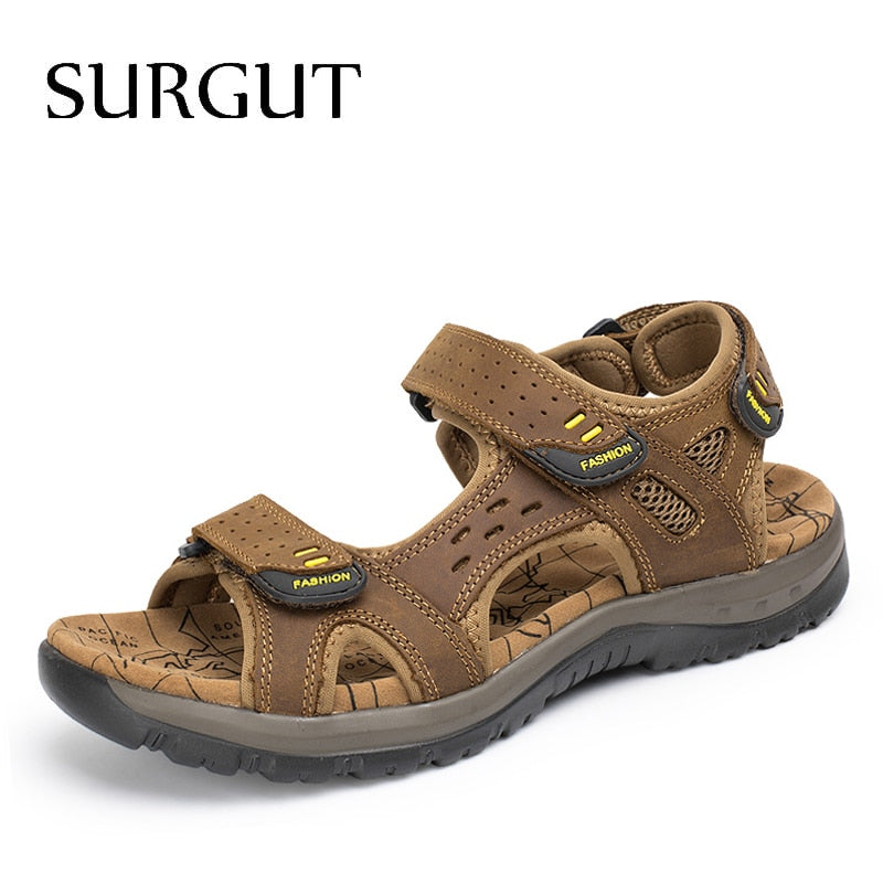 Men's Genuine Leather Sandals - Stylish Comfort for Summer Adventures