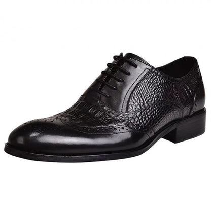 Shengmiao Crocodile Leather Brogues - Modern Elegance & Comfort