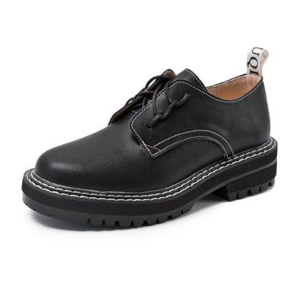 Retro Genuine Leather Oxford Shoes for Women Classic British Style