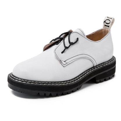 Retro Genuine Leather Oxford Shoes for Women Classic British Style