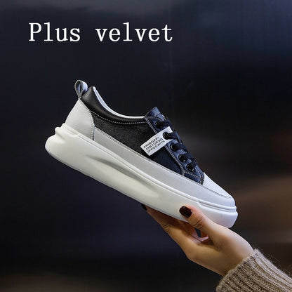 Women's Leather Platform Sneakers - Lightweight & Breathable