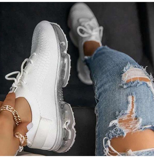 Women's Lightweight Air Cushion Sneakers - Breathable & Stylish