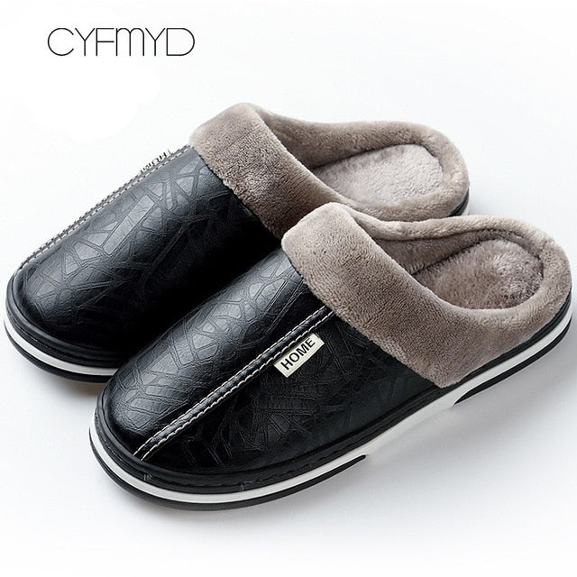Men's Cozy Plush Winter Slippers - Warmth & Style