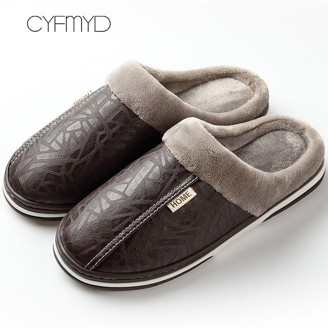 Men's Cozy Plush Winter Slippers - Warmth & Style