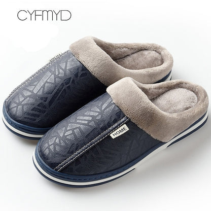 Men's Cozy Plush Winter Slippers - Warmth & Style