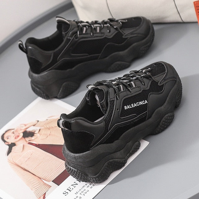 Eco-Friendly Women's Platform Sneakers - Bold Style with Sustainable Heart