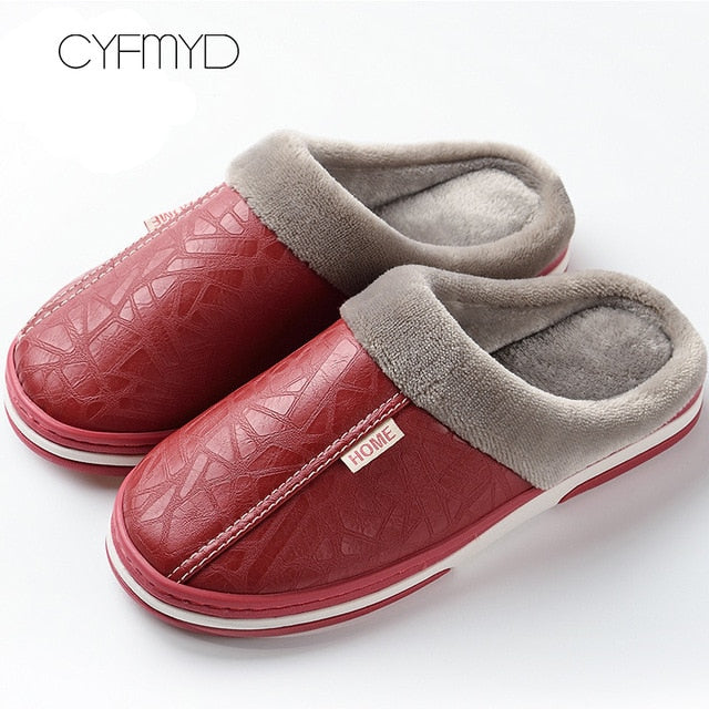 Men's Cozy Plush Winter Slippers - Warmth & Style