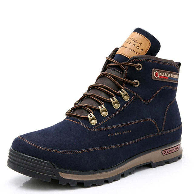 KULADA New Boots Men Winter Snow Boots Men Outdoor Activity Sneakers Boots Warm Lace Up High Top Fashion Shoes Men Safety Boots