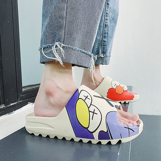 WEH rubber slippers 2020 Unisex Summer Men Bath Slippers Sandals Beach men's Slippers Fashion Casual Shoes Men Lovers room shoes