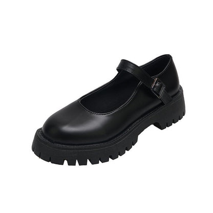 retro leather women's shoes spring autumn British student bottom work goth shoes women The first layer of genuine leather-41
