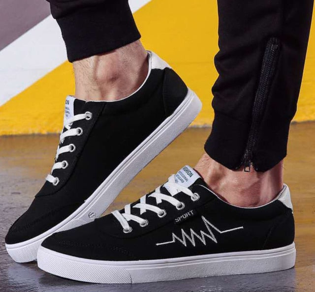 Eco-Friendly Canvas Sneakers - Men's Low Top Casual Shoes