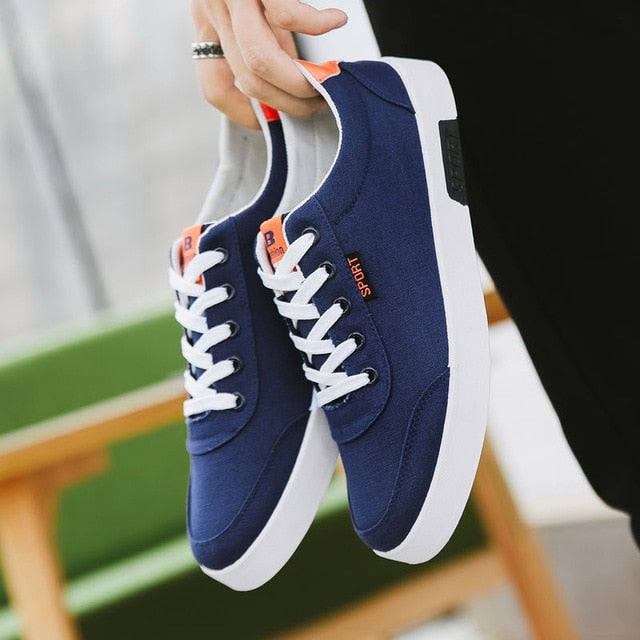 Eco-Friendly Canvas Sneakers - Men's Low Top Casual Shoes