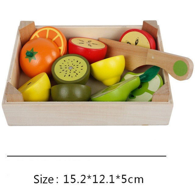 Montessori cut fruits and vegetables toys wooden classic game simulation kitchen series toys early education gift play house toy
