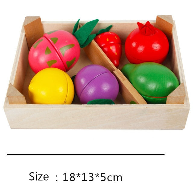 Montessori cut fruits and vegetables toys wooden classic game simulation kitchen series toys early education gift play house toy