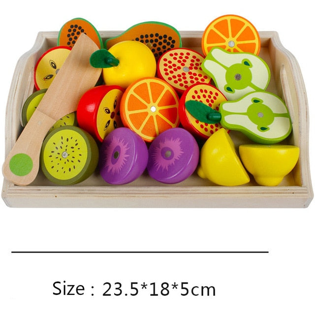 Montessori cut fruits and vegetables toys wooden classic game simulation kitchen series toys early education gift play house toy