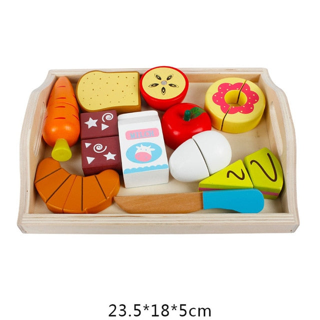 Montessori cut fruits and vegetables toys wooden classic game simulation kitchen series toys early education gift play house toy