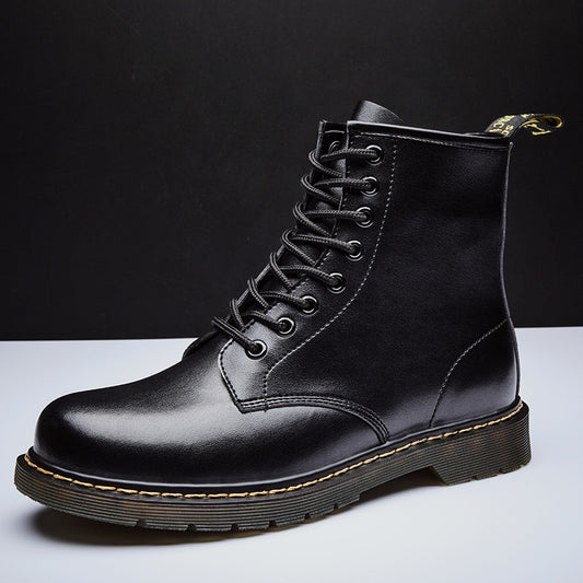 Dr. Martens Style Genuine Leather Ankle Boots - Unisex Punk Chic