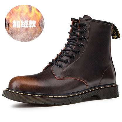 Dr. Martens Style Genuine Leather Ankle Boots - Unisex Punk Chic