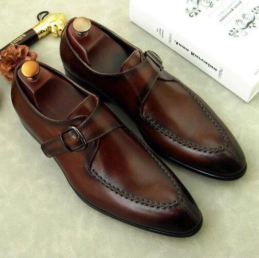 Men pu Leather Shoes Low Heel Fringe Shoes Dress Shoes Brogue Shoes Spring Ankle Boots Vintage Classic Male Casual F121