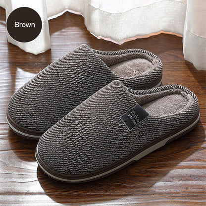 Men's Slippers Memory foam Slippers for home 2020 Winter Non Slip Male House Shoes Stripe Unisex Indoor plus size 11-12