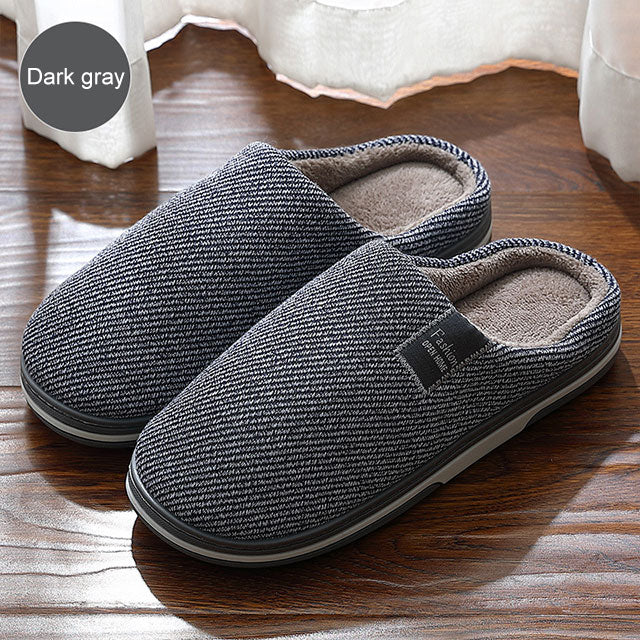 Men's Slippers Memory foam Slippers for home 2020 Winter Non Slip Male House Shoes Stripe Unisex Indoor plus size 11-12