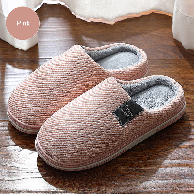 Men's Slippers Memory foam Slippers for home 2020 Winter Non Slip Male House Shoes Stripe Unisex Indoor plus size 11-12