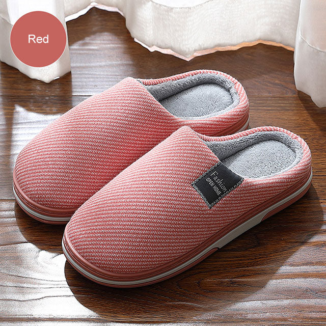 Men's Slippers Memory foam Slippers for home 2020 Winter Non Slip Male House Shoes Stripe Unisex Indoor plus size 11-12
