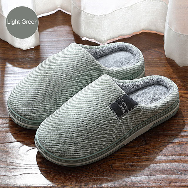 Men's Slippers Memory foam Slippers for home 2020 Winter Non Slip Male House Shoes Stripe Unisex Indoor plus size 11-12