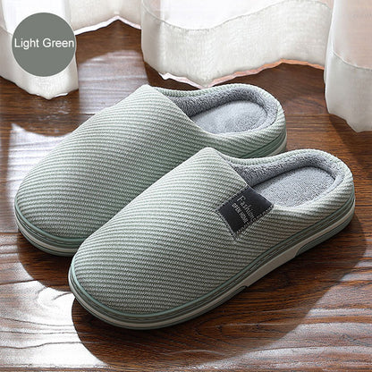 Men's Slippers Memory foam Slippers for home 2020 Winter Non Slip Male House Shoes Stripe Unisex Indoor plus size 11-12
