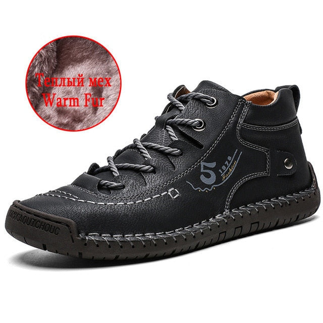 Casual Men's Winter Boots - Warm & Stylish Leather Footwear