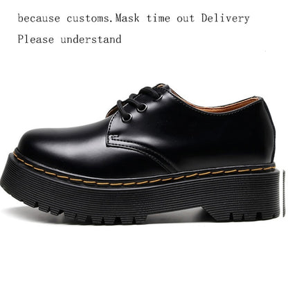 retro leather women's shoes spring autumn British student bottom work goth shoes women The first layer of genuine leather-41