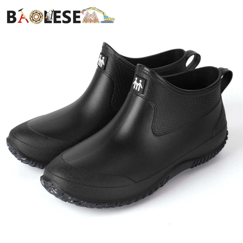 BAOLESEM Men's Eco-Friendly Waterproof Ankle Rain Boots