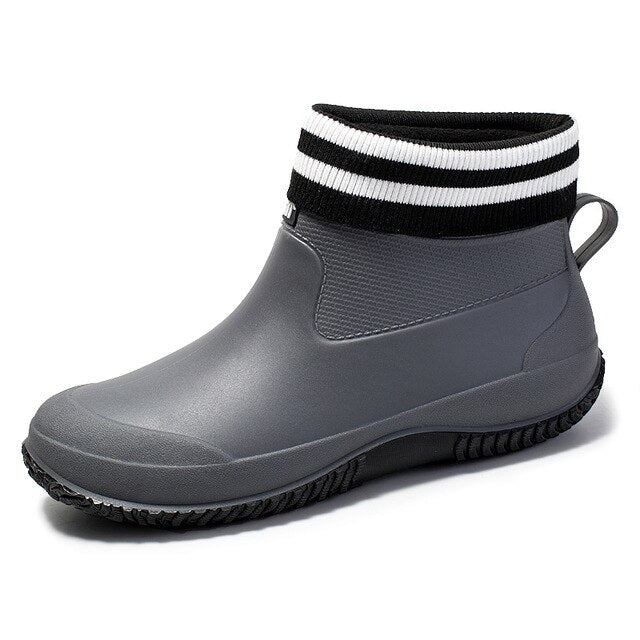 BAOLESEM Men's Eco-Friendly Waterproof Ankle Rain Boots