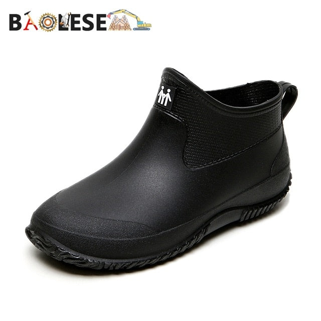 BAOLESEM Men's Eco-Friendly Waterproof Ankle Rain Boots