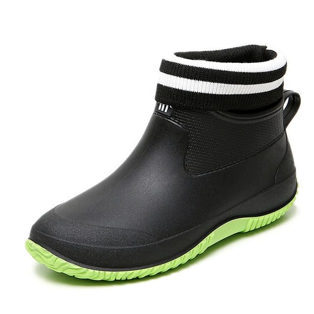 BAOLESEM Men's Eco-Friendly Waterproof Ankle Rain Boots