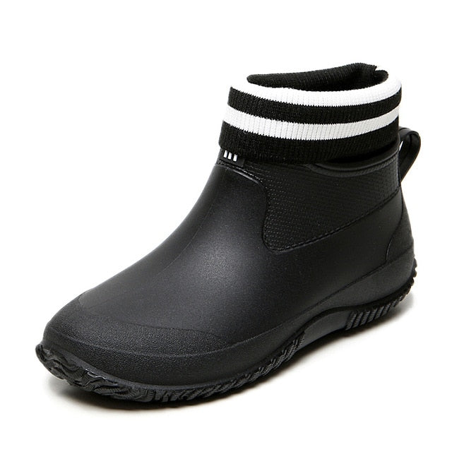 BAOLESEM Men's Eco-Friendly Waterproof Ankle Rain Boots