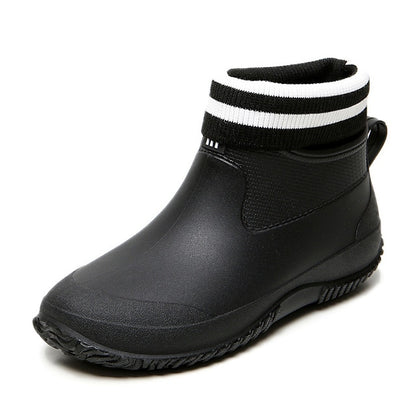 BAOLESEM Men's Eco-Friendly Waterproof Ankle Rain Boots