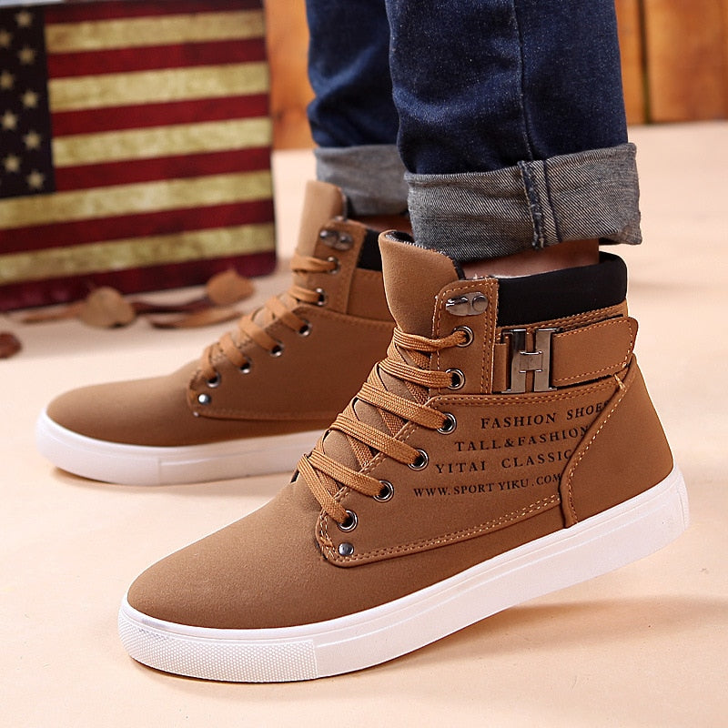Men's Cozy Lace-up Winter Boots - Warm & Stylish