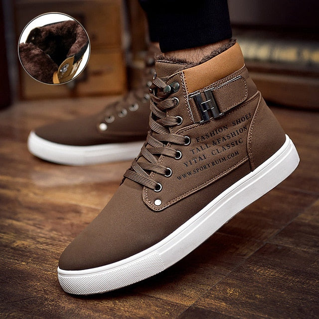 Men's Cozy Lace-up Winter Boots - Warm & Stylish