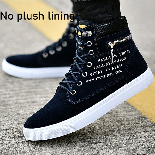 Men's Cozy Lace-up Winter Boots - Warm & Stylish