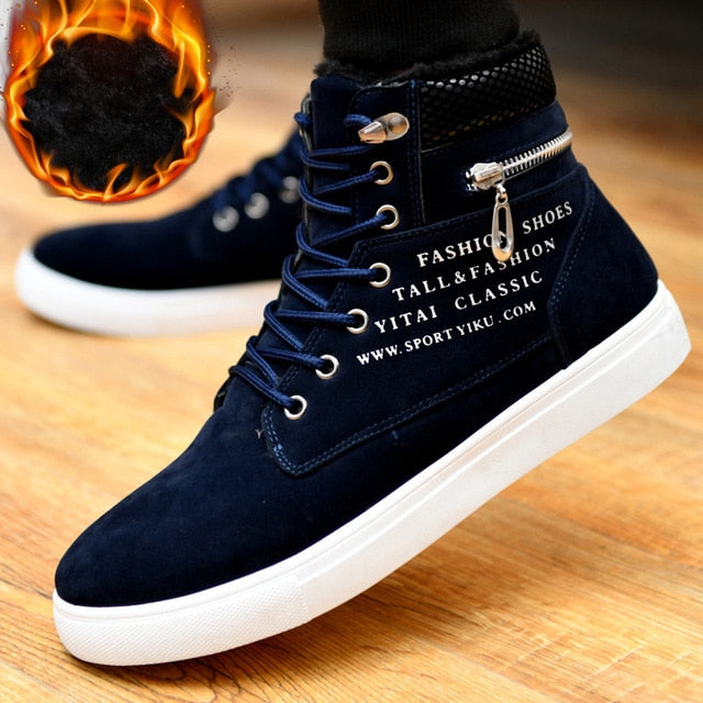 Men's Cozy Lace-up Winter Boots - Warm & Stylish