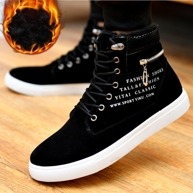 Men's Cozy Lace-up Winter Boots - Warm & Stylish