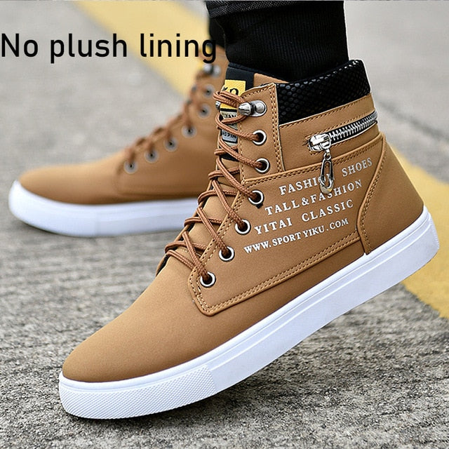 Men's Cozy Lace-up Winter Boots - Warm & Stylish